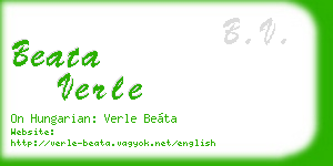 beata verle business card